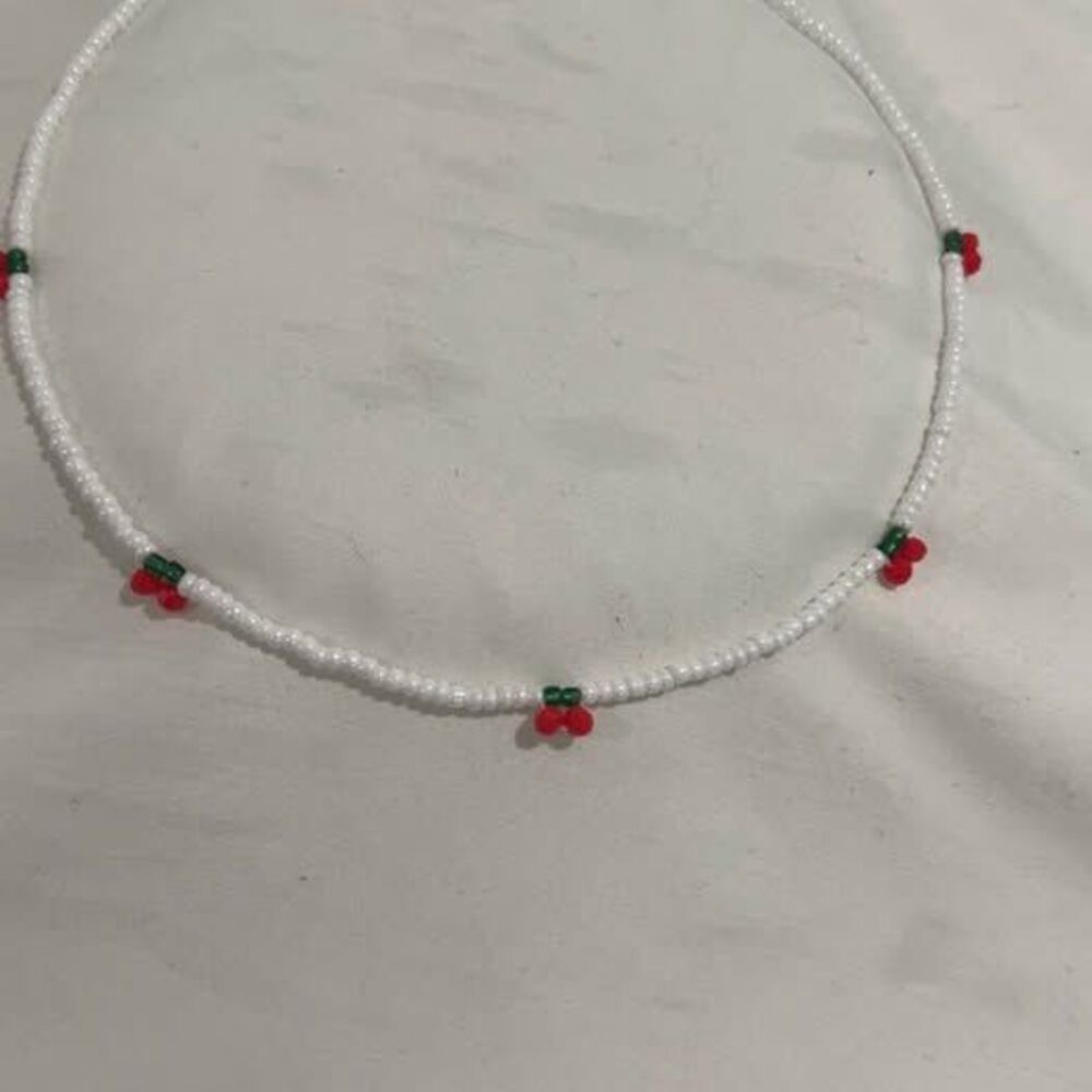 Cherry beaded necklace